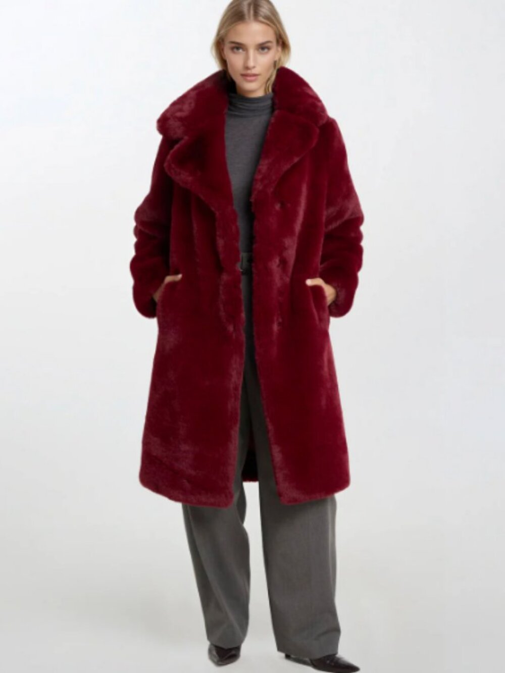 NOIZE Savannah Long Length Vegan Fur Coat - S - NWOT
